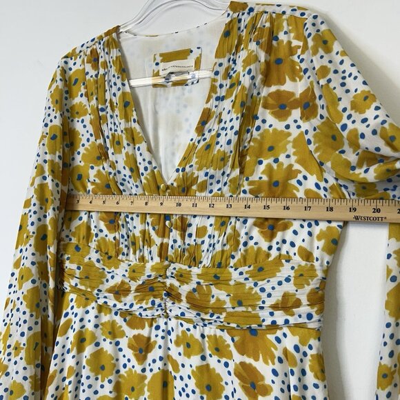 Vera for Anthropologie Buttercup Dress Women’s Size Large Puff Sleeves Pockets - Picture 5 of 8